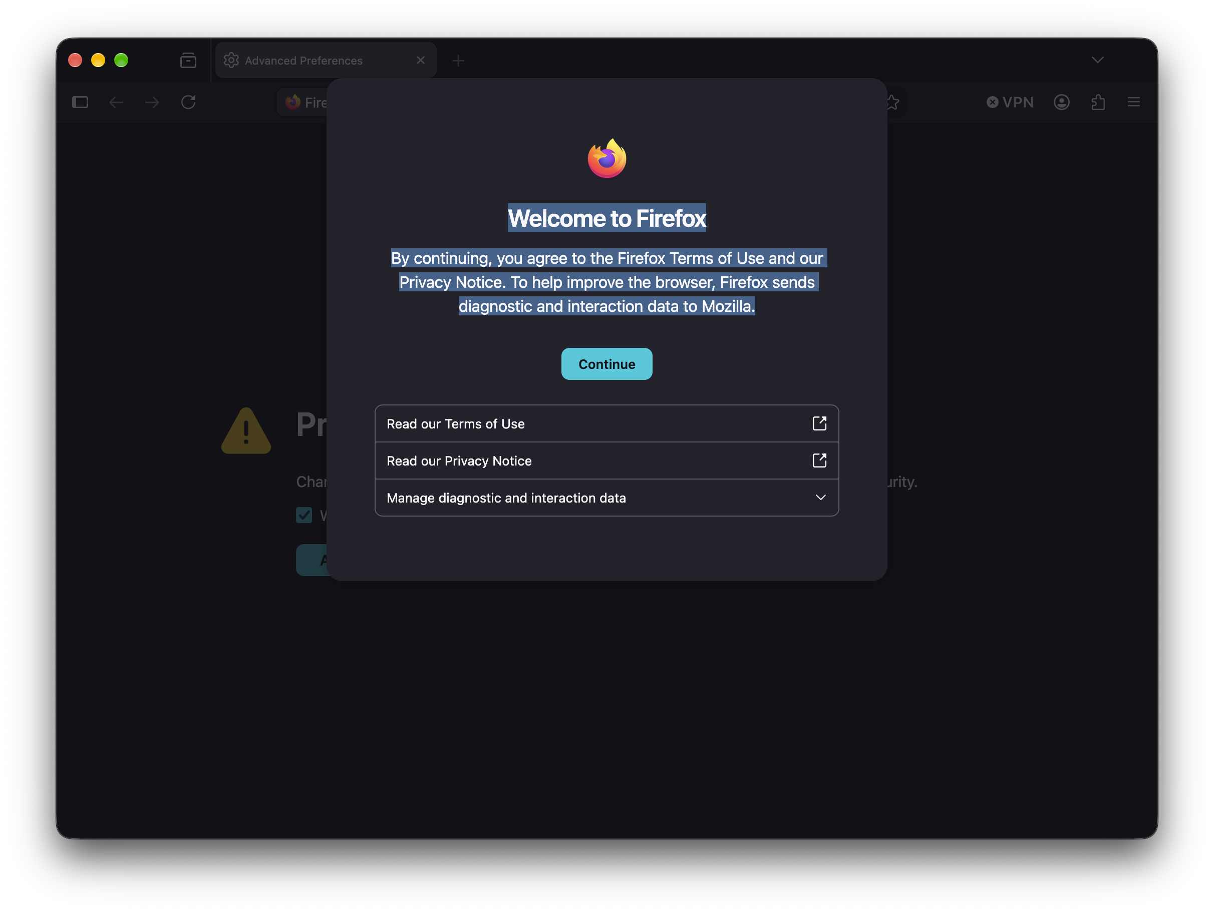 Firefox about:config