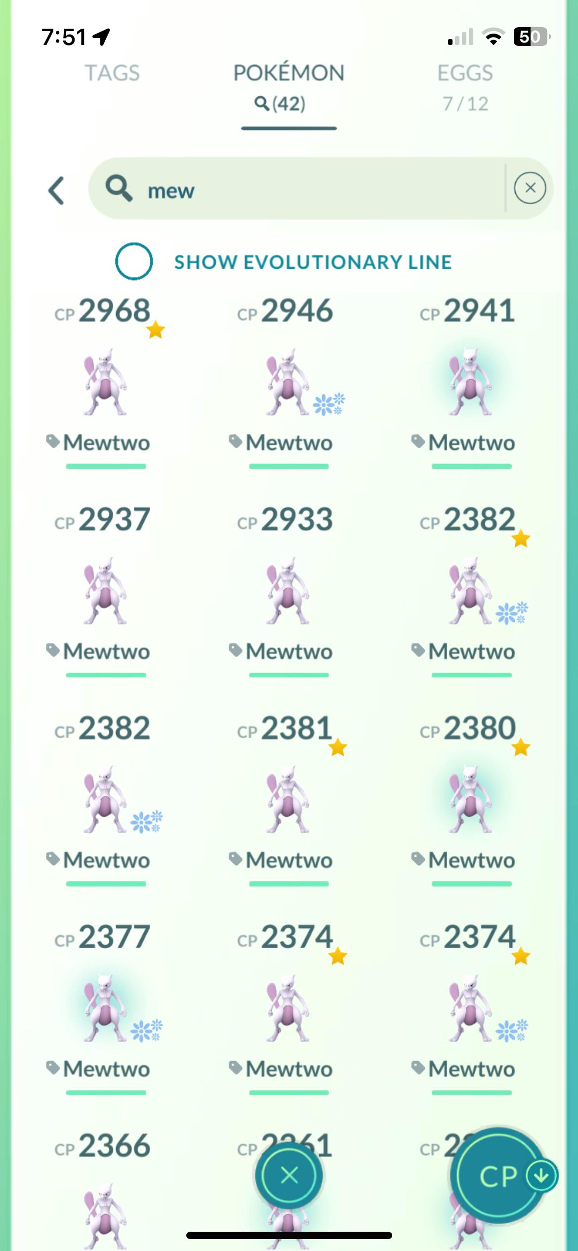 r/pokemongo - Caught 42 Mewtwo’s and ended with 0 shiny..