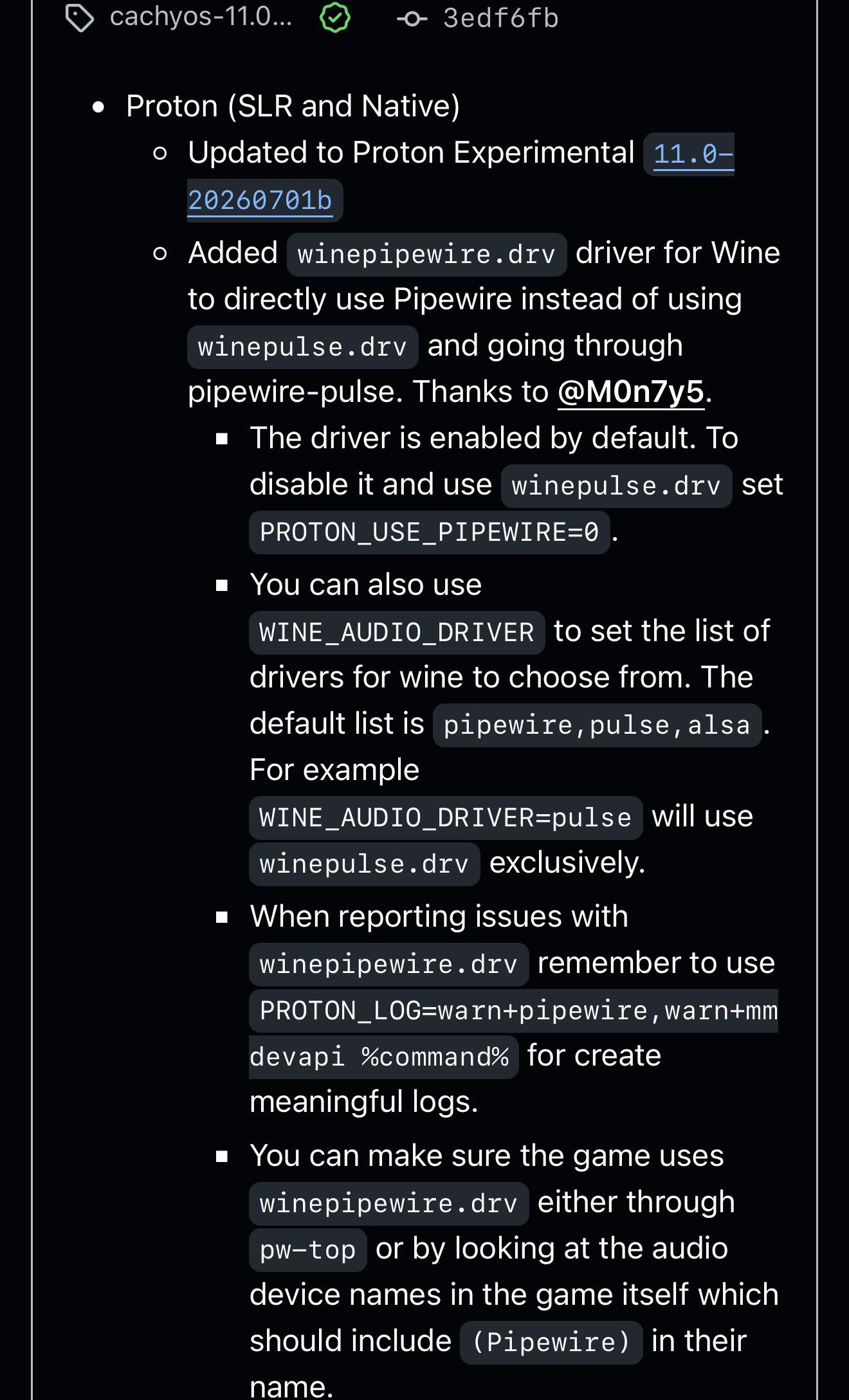 r/linux - Proton CachyOS now uses pipewire instead of pulse by default
