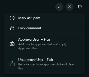 Mod action menu app