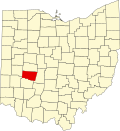 Localização do Map of Ohio highlighting Clark County